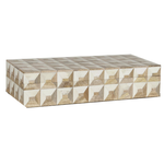 Outside The Box 16" Naira Wood & White Bone Inlay Decorative Box
