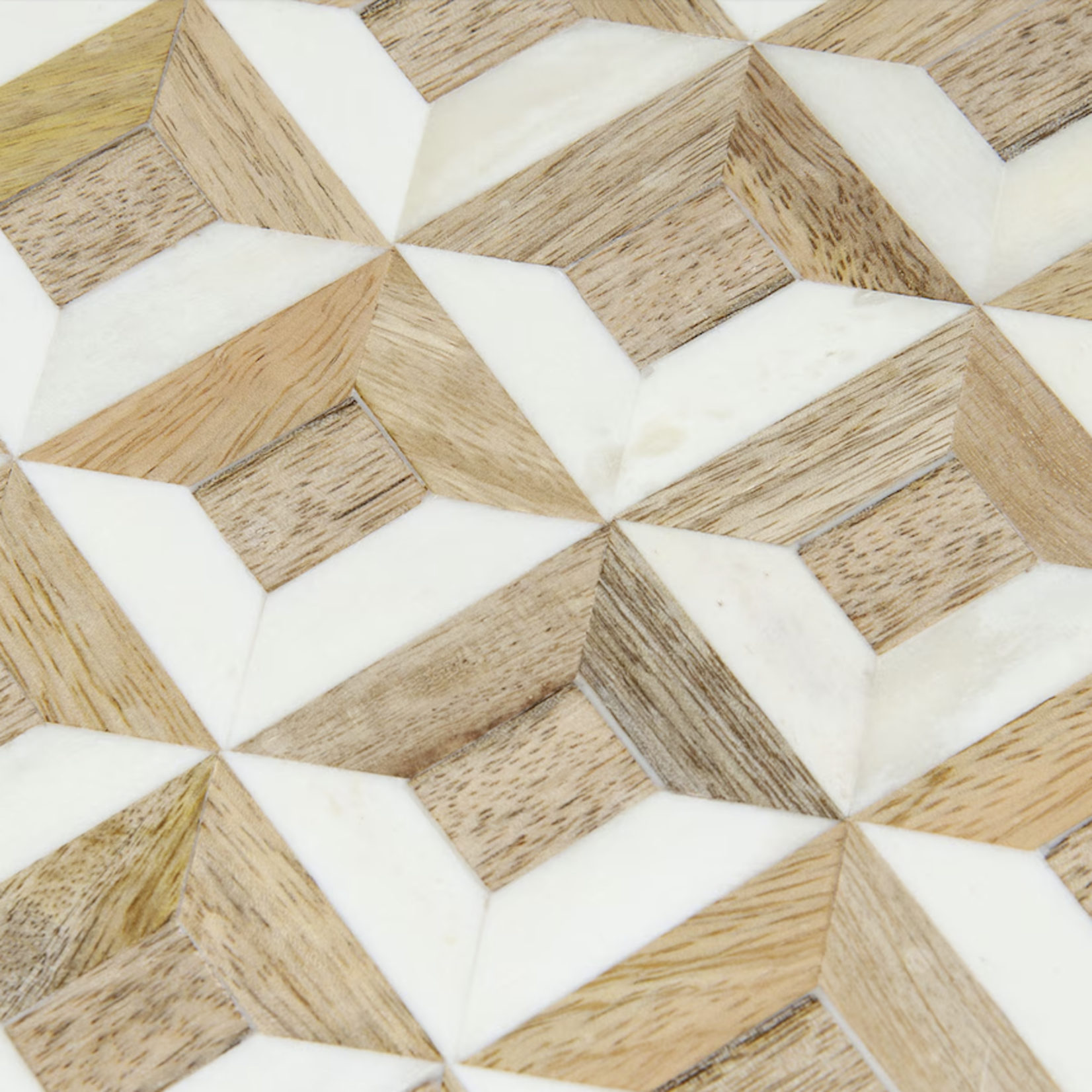 Outside The Box 16" Naira Wood & White Bone Inlay Decorative Box