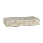 Outside The Box 14"  Rhea White Inlay & Wood Decorative Box