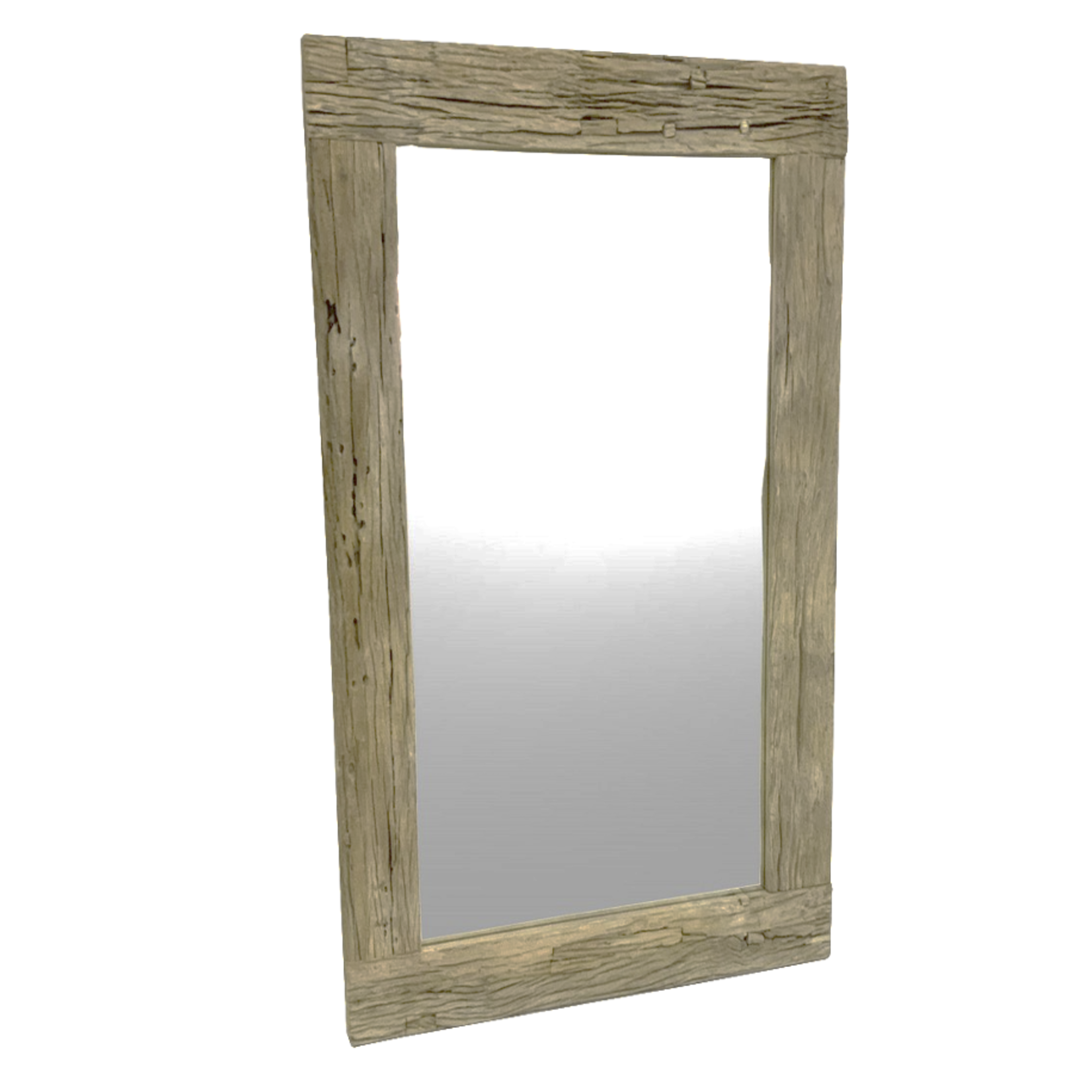 Outside The Box 91x49 Reclaimed Old Century Bleached Teak Wood Floor Mirror