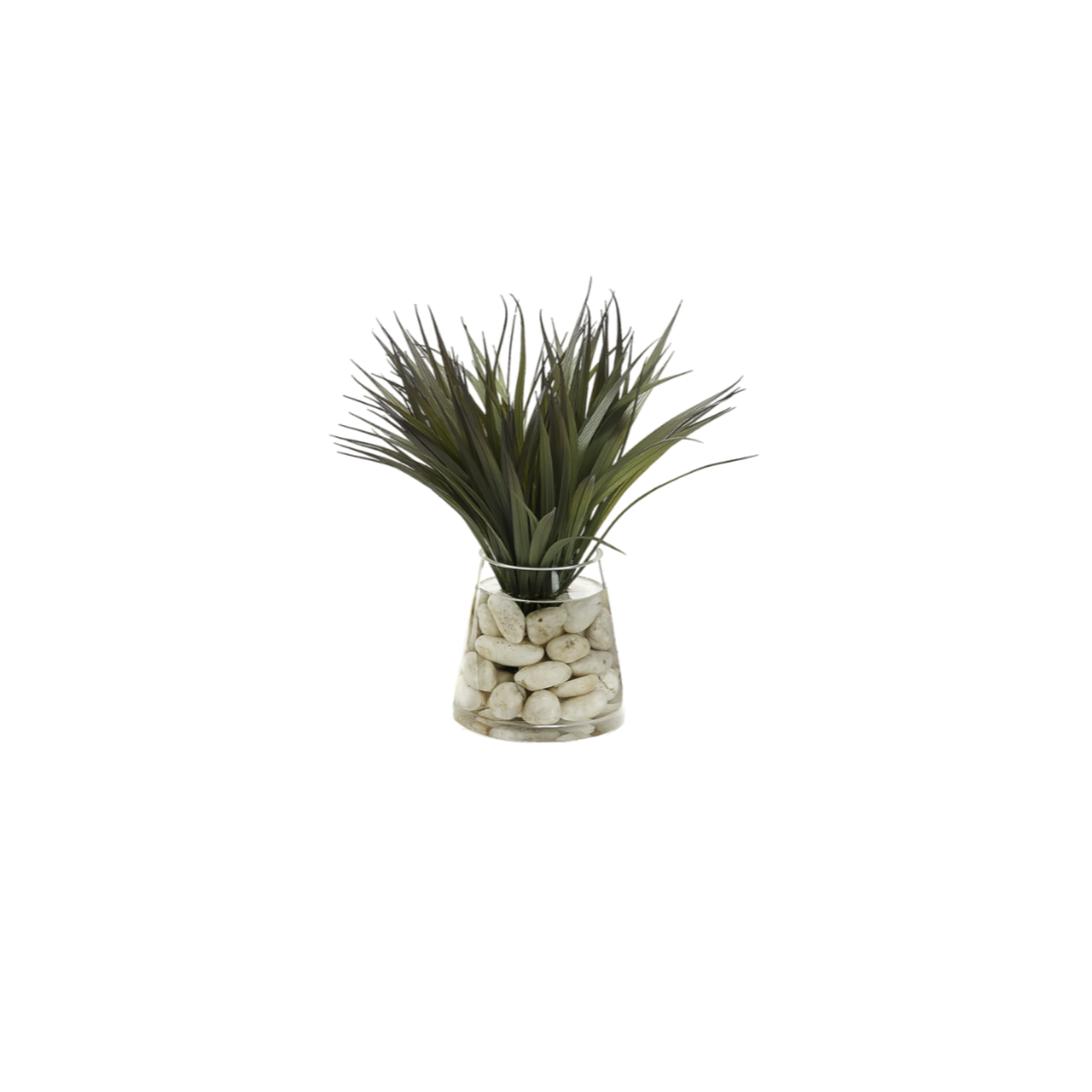 Outside The Box 14" Faux Grass in Tapered Glass Vase