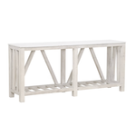 Outside The Box 71x18x32 Spruce White Wash Pine & White Quartz Top Square Console Table