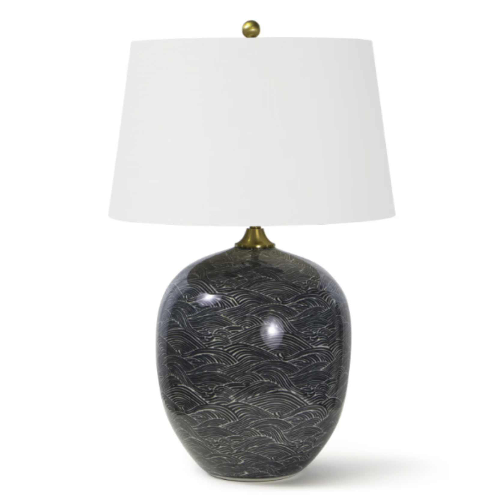 Outside The Box 29" Regina Andrew Harbor Black & White Ceramic Table Lamp