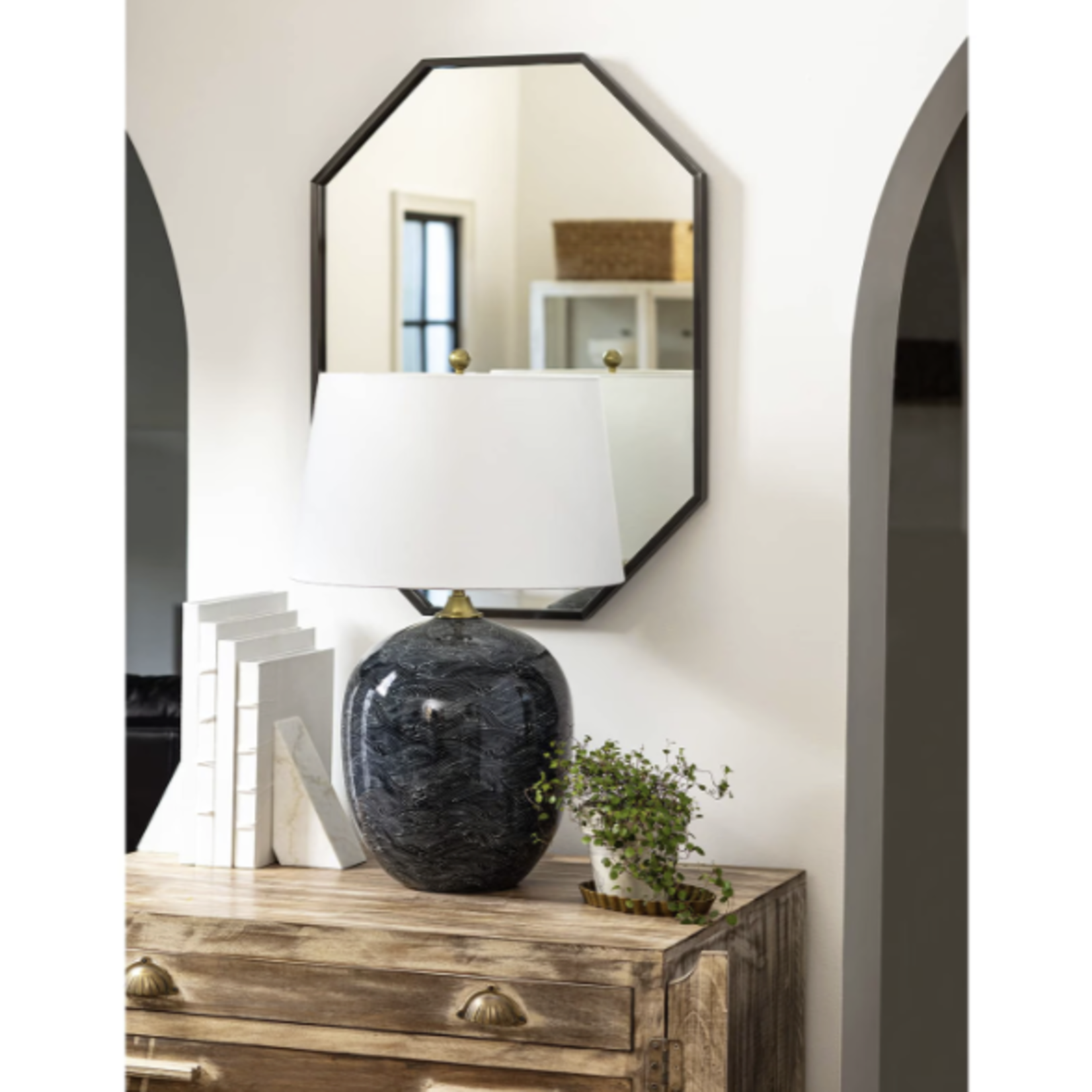 Outside The Box 29" Regina Andrew Harbor Black & White Ceramic Table Lamp