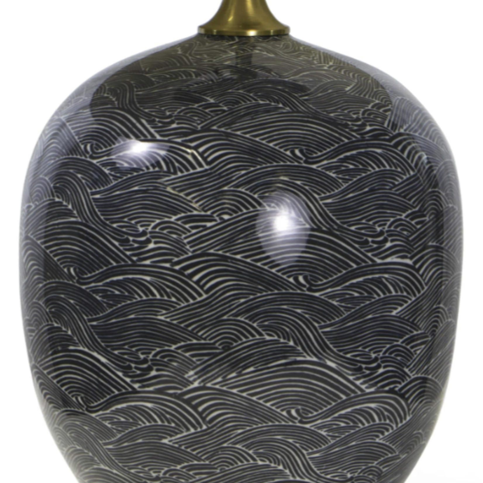 Outside The Box 29" Regina Andrew Harbor Black & White Ceramic Table Lamp