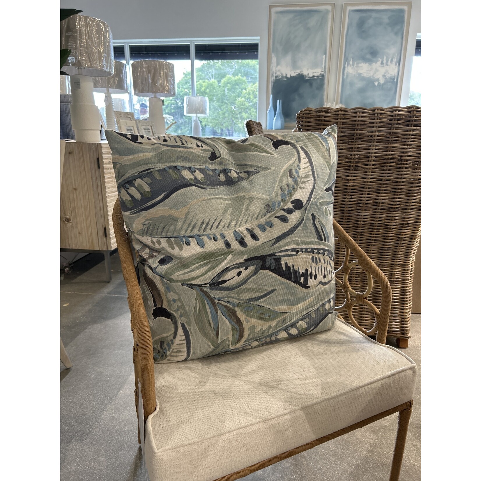 Outside The Box 24x24 Enrique Hand Crafted Down Filled Pillow In Rain