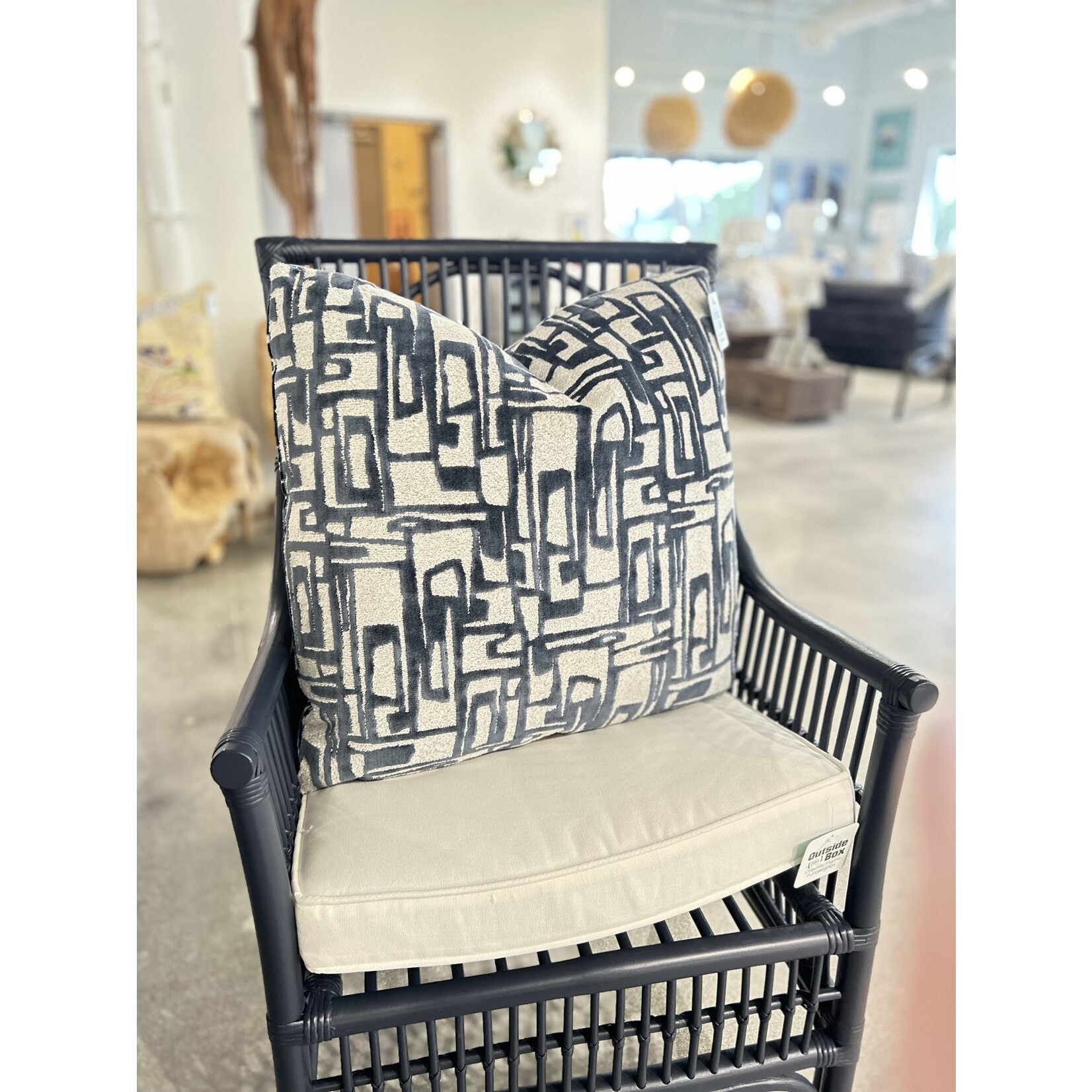 Outside The Box 24x24 Funky Town Hand-Crafted Down Filled Pillow In Sapphire