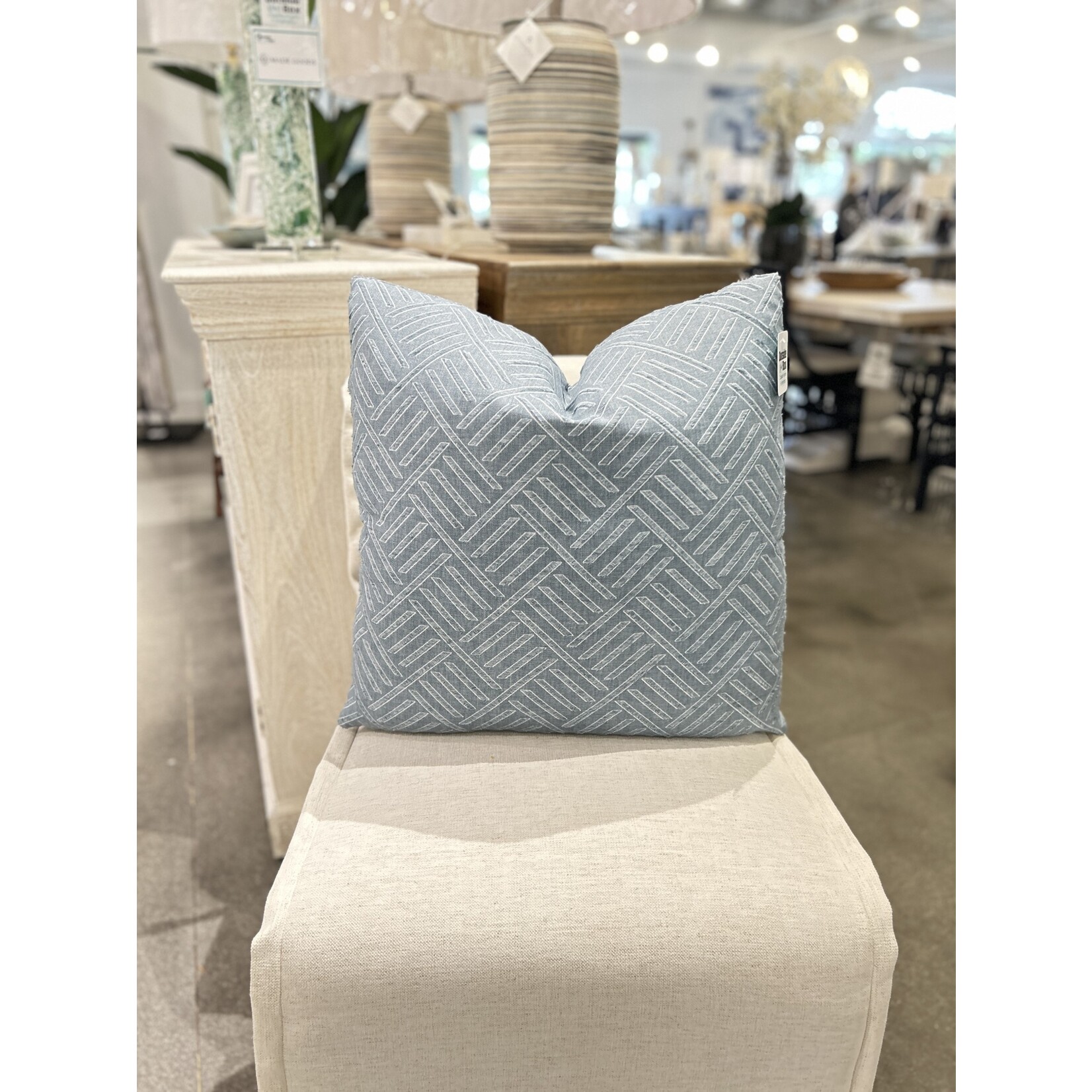 Outside The Box 24x24 Grecco Roman Chambray Hand-Crafted Down Filled Pillow