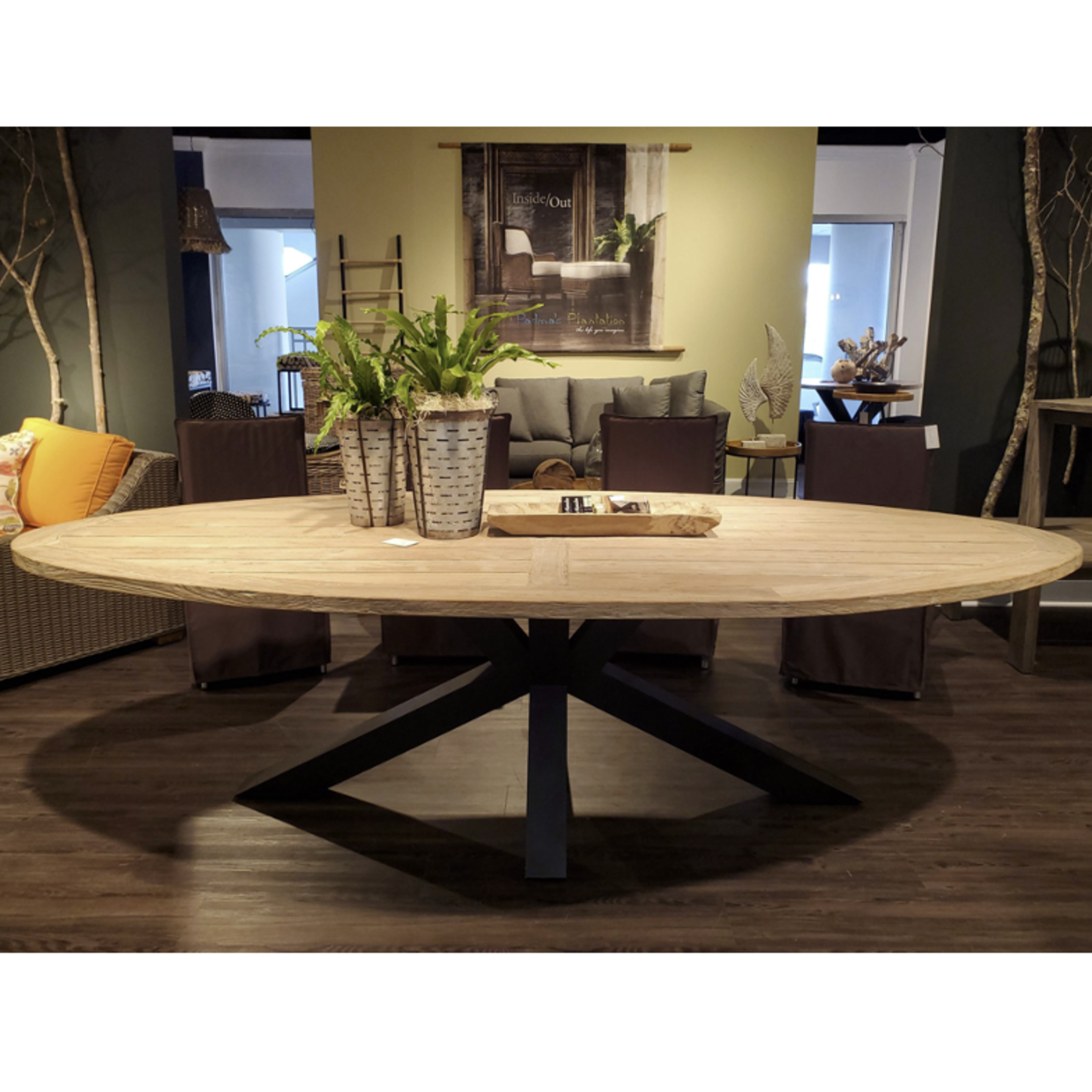 Outside The Box 111x51 Chiara Reclaimed Teak Oval Outdoor Dining Table