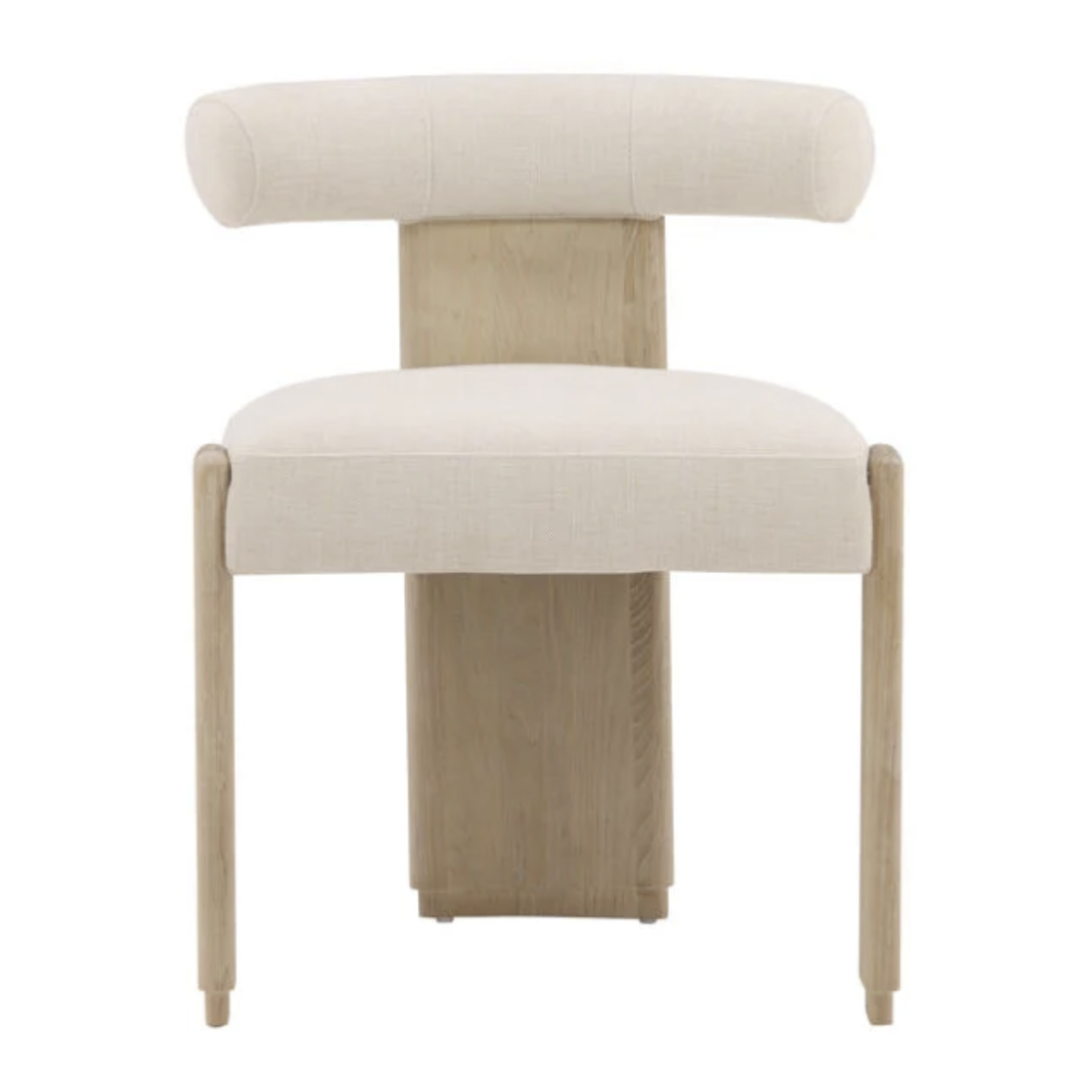 Outside The Box Gwyneth Cream Performance Fabric Natural Wood Dining Chair