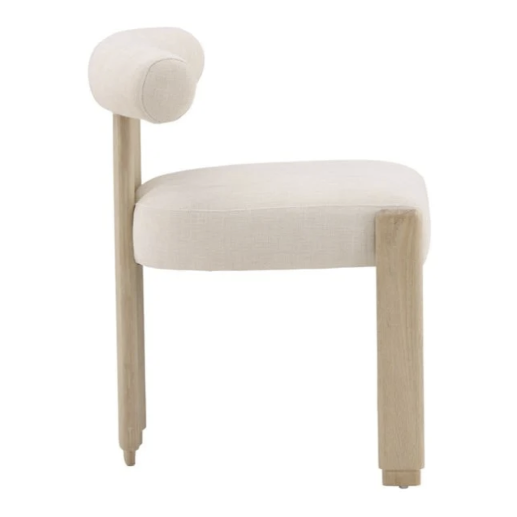Outside The Box Gwyneth Cream Performance Fabric Natural Wood Dining Chair
