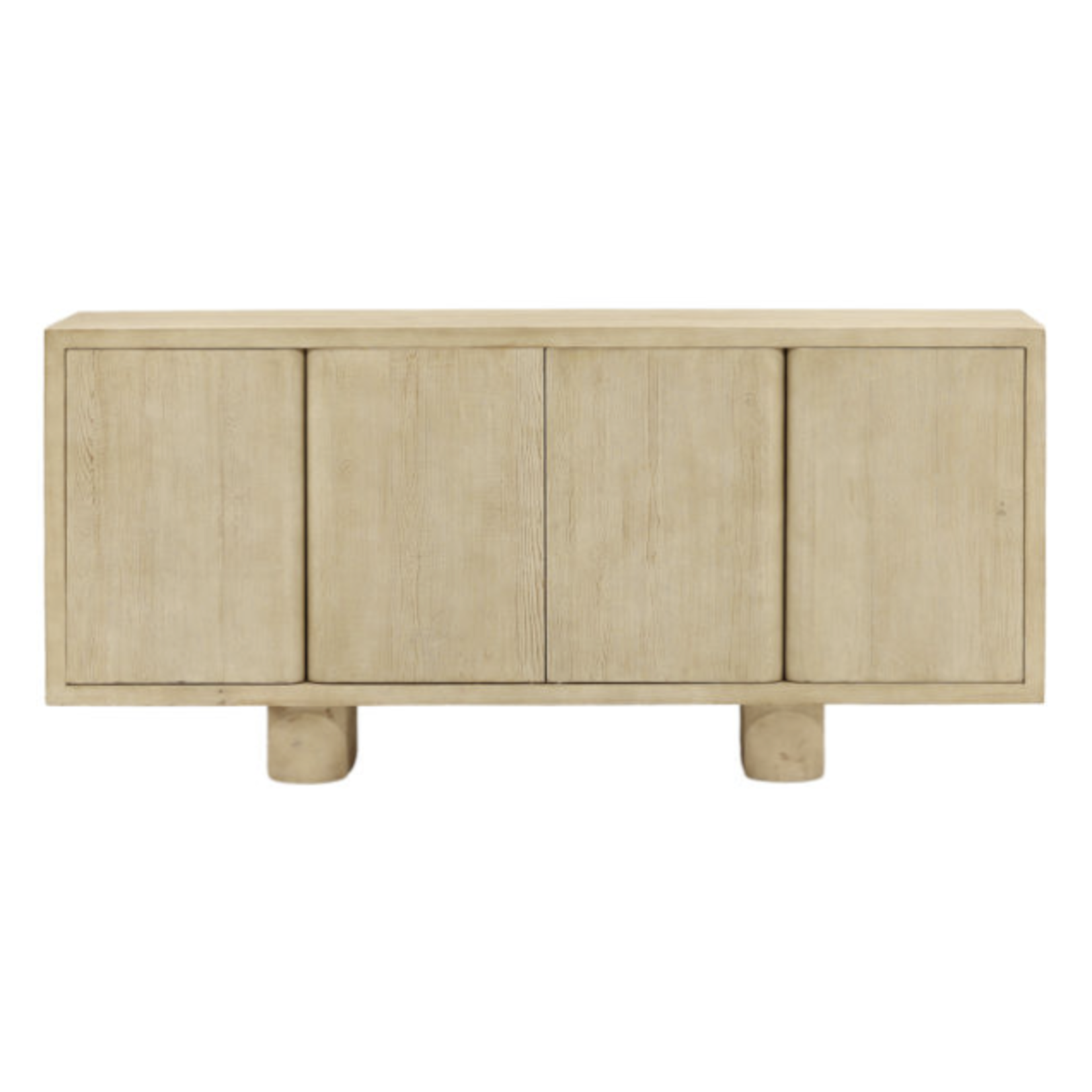 Outside The Box 73x18x34 Thalia Light Reclaimed Pine Wood 4 Door Sideboard