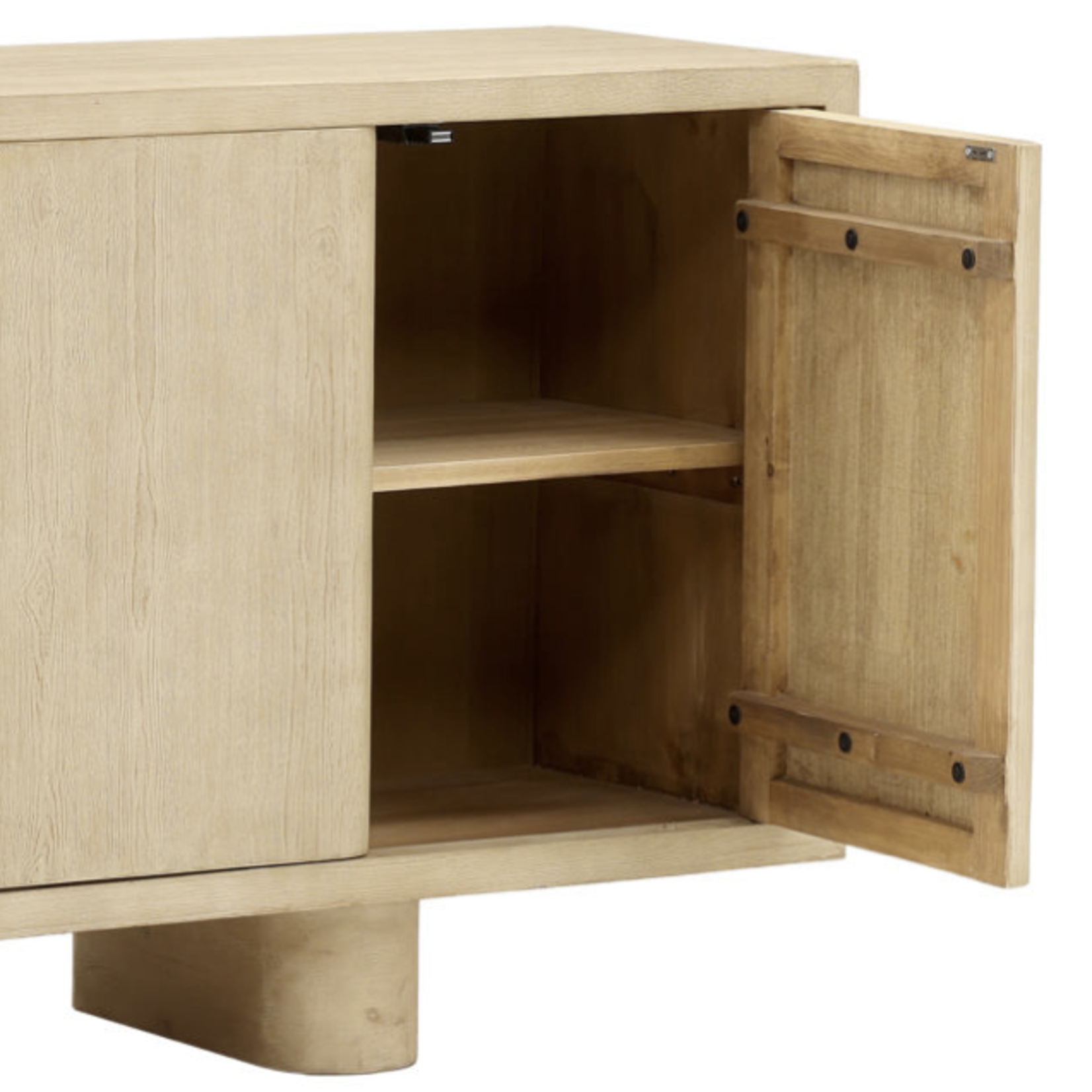 Outside The Box 73x18x34 Thalia Light Reclaimed Pine Wood 4 Door Sideboard