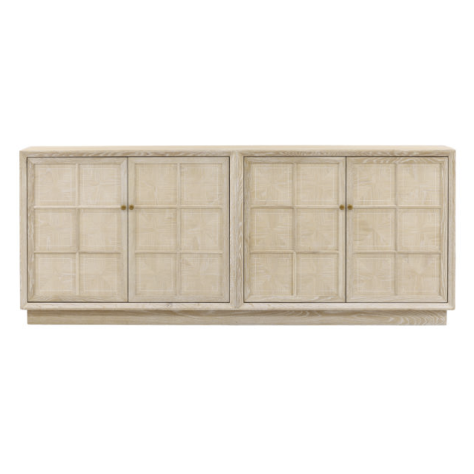 Outside The Box 87x18x35 Durrant Light Oak Wood 4 Door Sideboard