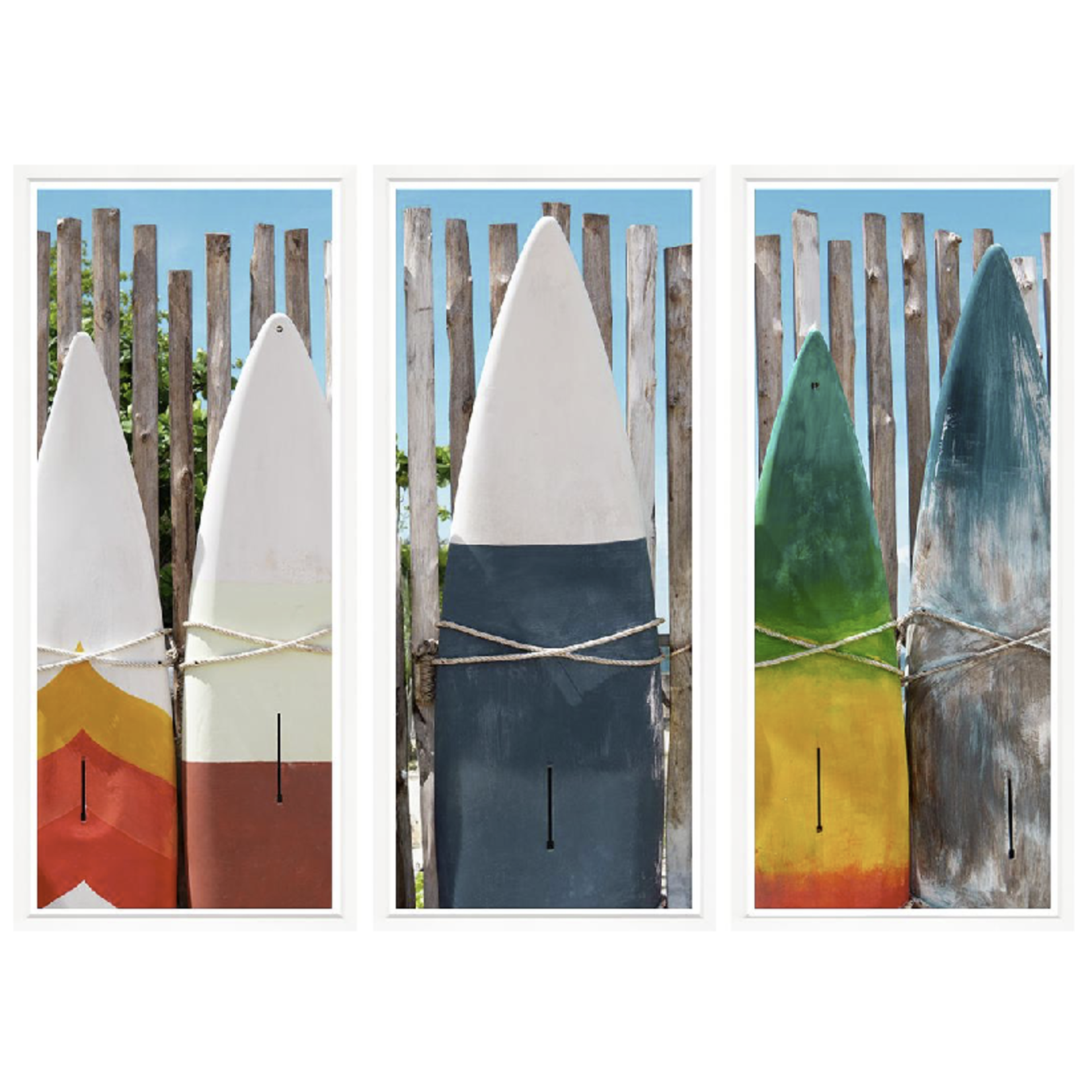 Outside The Box 67x50 Trowbridge Summer Of Surf Triptych Art