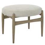 Outside The Box 25x20x19 Acrobat Off-White Fabric & Solid Oak Bench