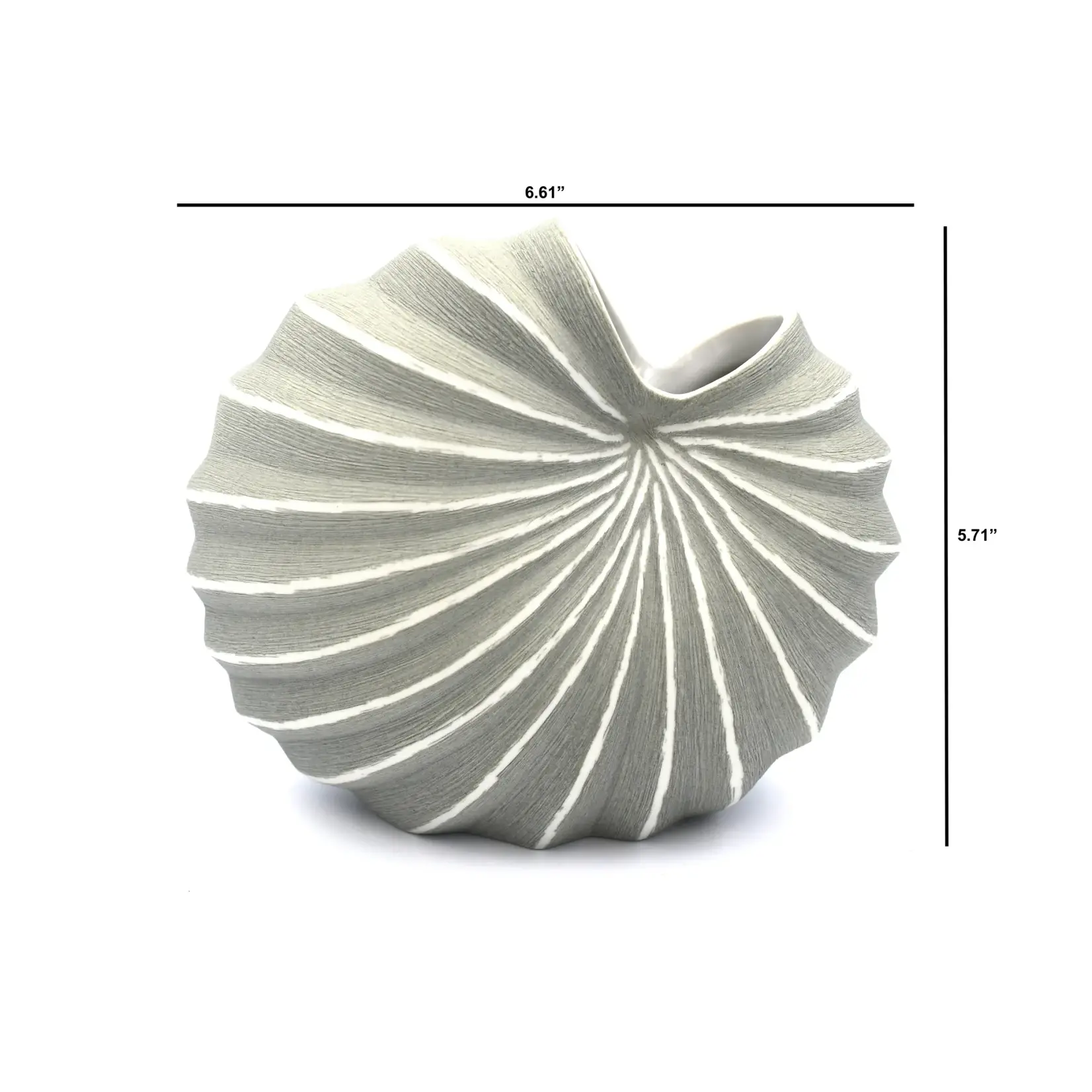 Outside The Box 6" Palm Grey Handcrafted Porcelain Vase