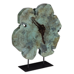 Outside The Box 23" Uttermost Bahati Blue Tamarind Wood Sculpture On Black Base