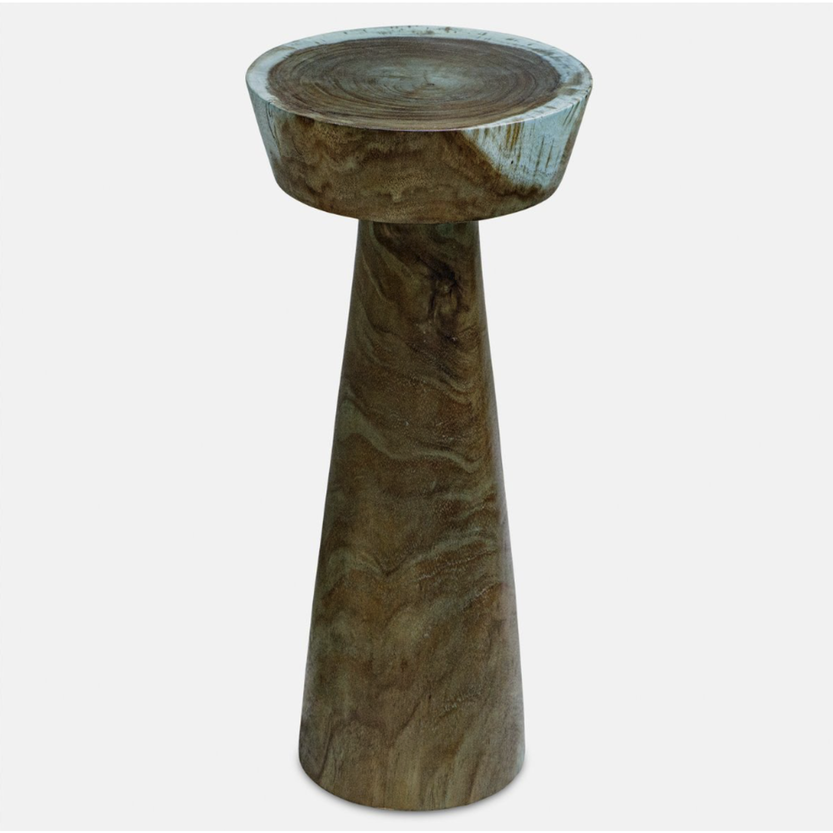 Outside The Box 11x25" Mano Blue-Green Solid Suar Wood Drink Table