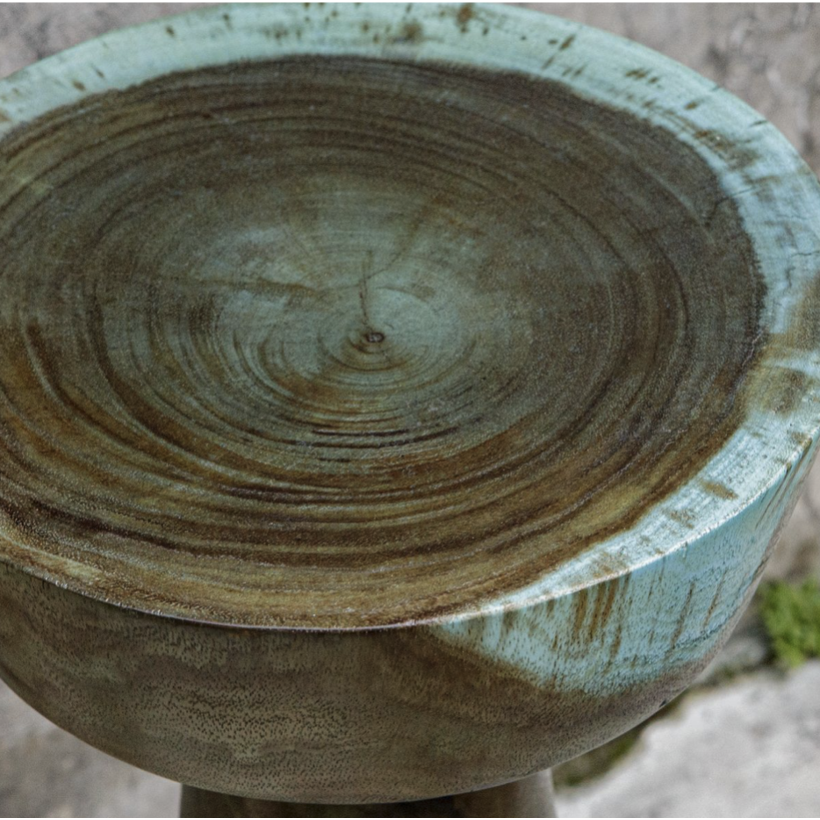 Outside The Box 11x25" Mano Blue-Green Solid Suar Wood Drink Table
