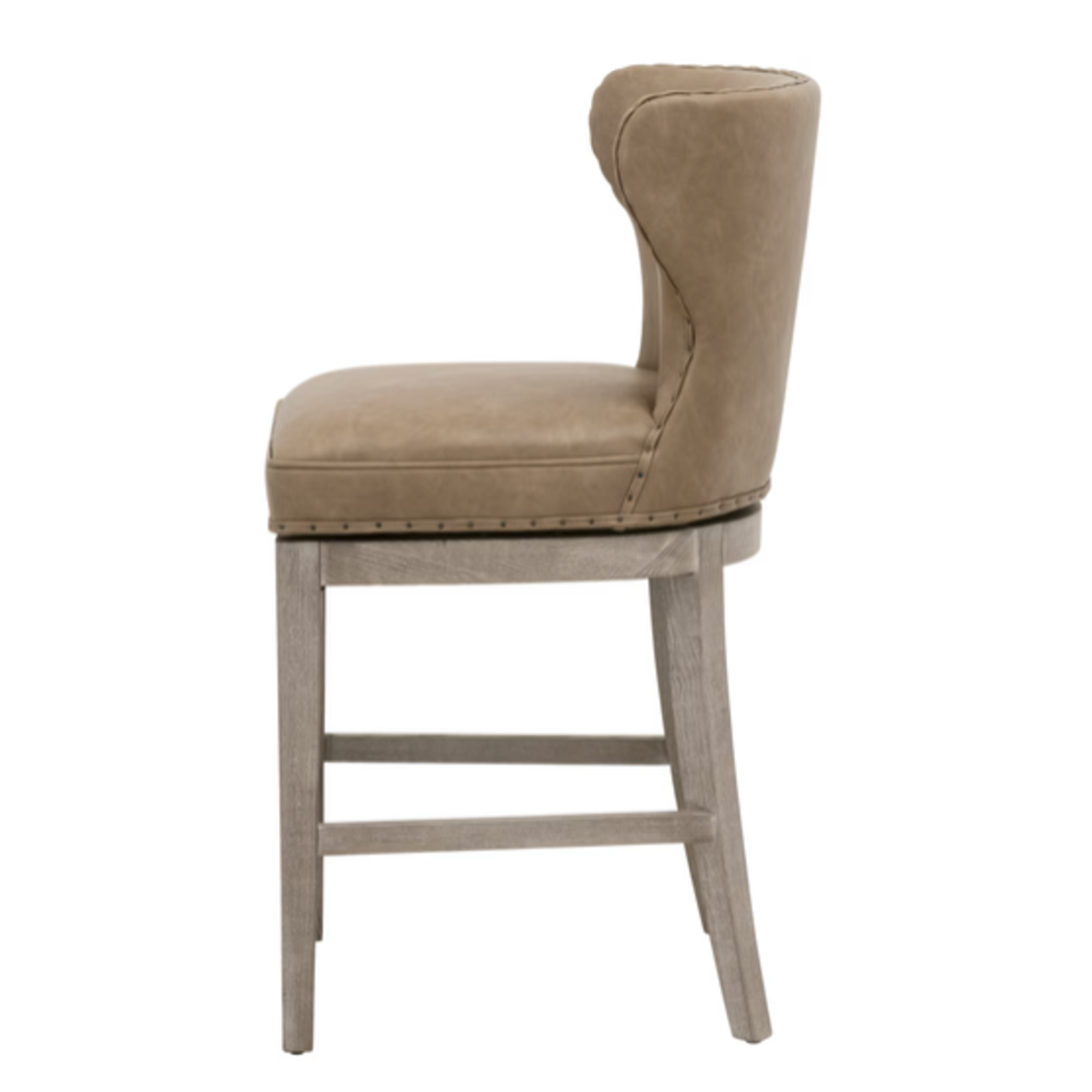 Outside The Box 26" Milton Toast Beige Vegan Leather Swivel Counter Stool