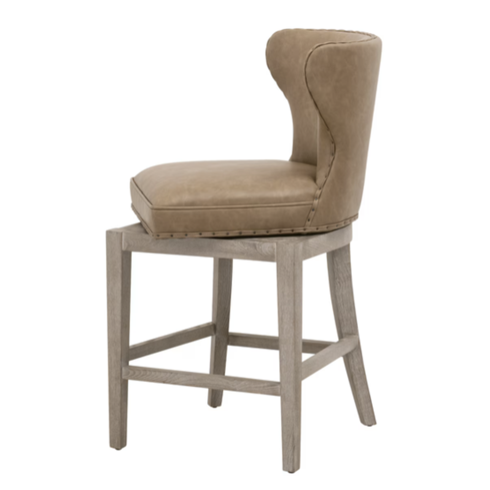 Outside The Box 26" Milton Toast Beige Vegan Leather Swivel Counter Stool