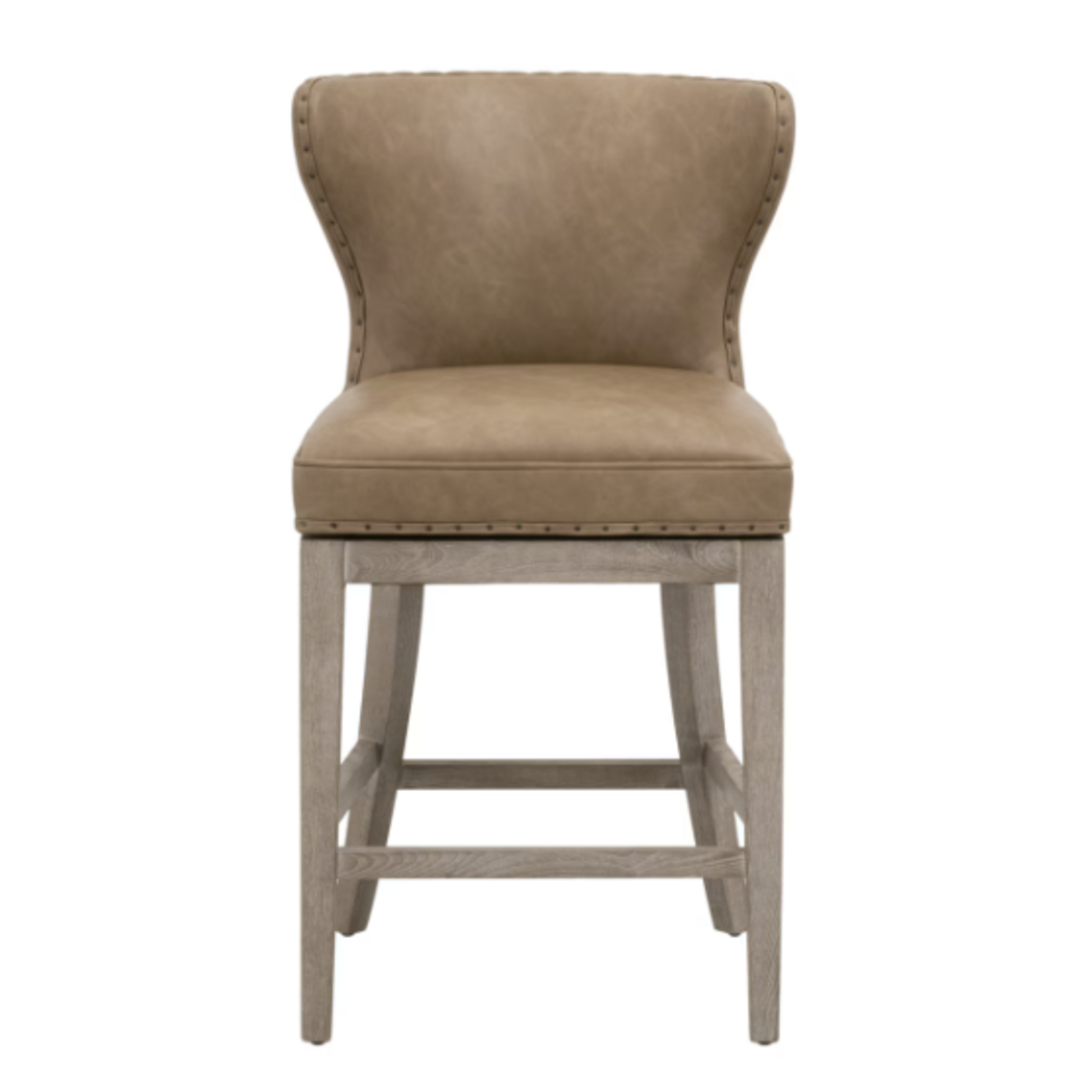 Outside The Box 26" Milton Toast Beige Vegan Leather Swivel Counter Stool