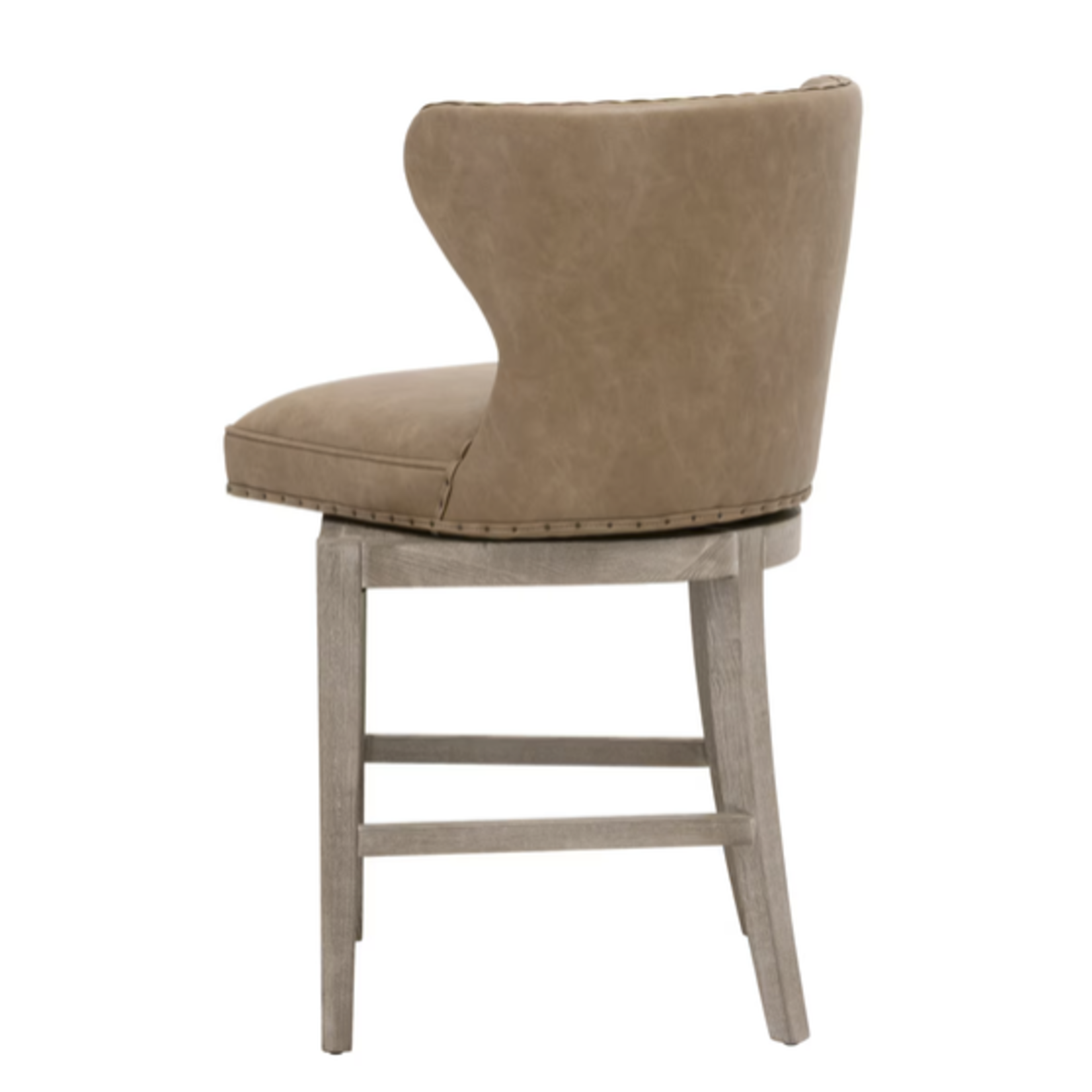 Outside The Box 26" Milton Toast Beige Vegan Leather Swivel Counter Stool