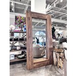 Outside The Box 99x8x52 Solid Reclaimed Old Teak Framed Floor Mirror In Natural #2