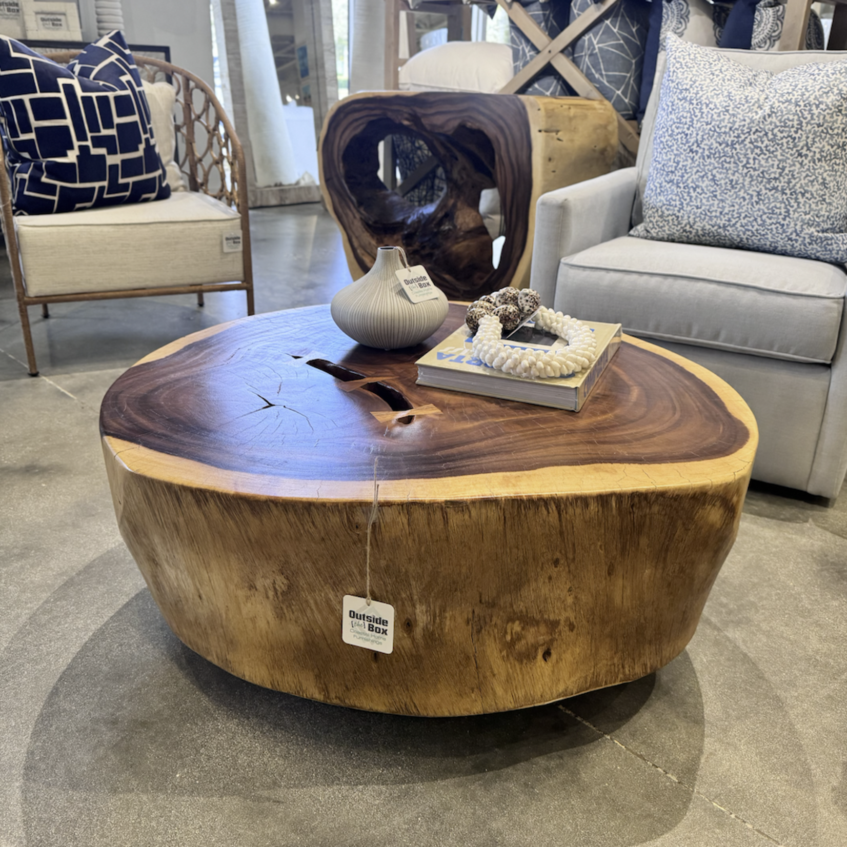 Outside The Box 37" Live Edge Reclaimed Monkey Wood Coffee Table #6