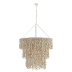 Outside The Box 36" Victoria White Wash Coconut 3 Tier Chandelier