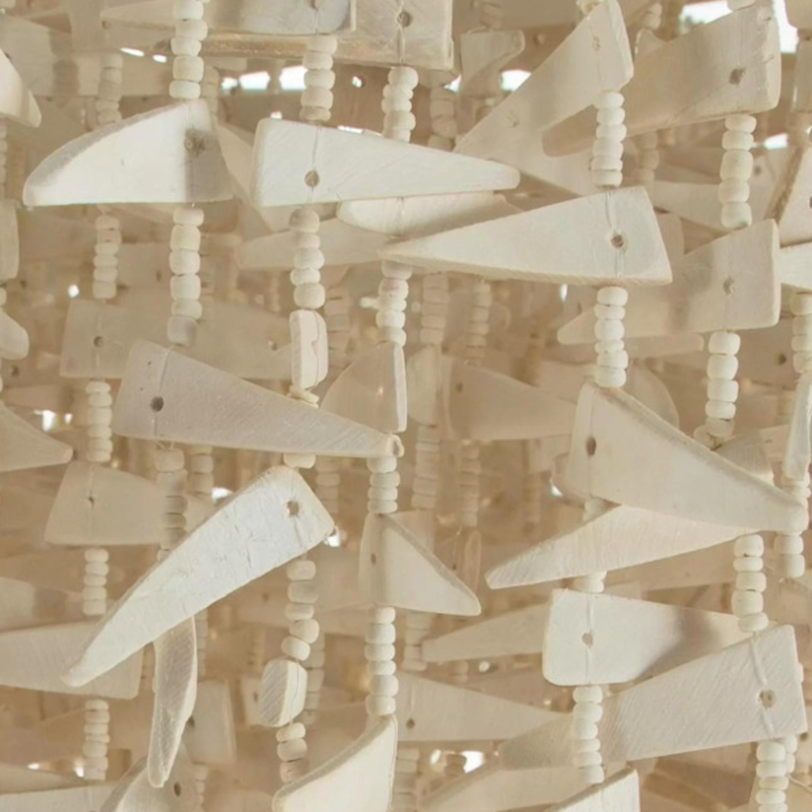 Outside The Box 36" Victoria White Wash Coconut 3 Tier Chandelier