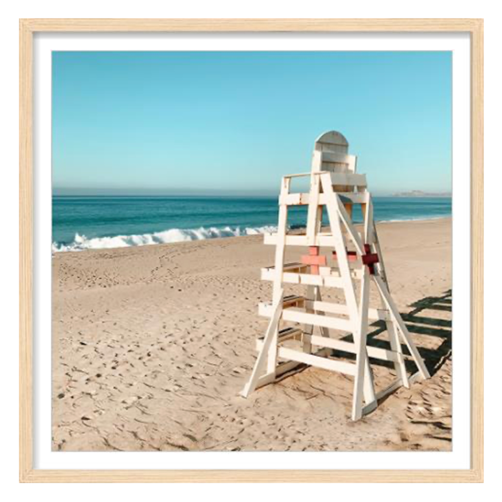 Outside The Box 21x21 Cool Vacation 5 Glass Oak Frame Art