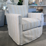 Outside The Box Miles Sike Nautical Performance Fabric Trillium Swivel Accent Chair - Slipcover