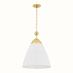 Outside The Box 26" Bronson White & Aged Brass Pendant