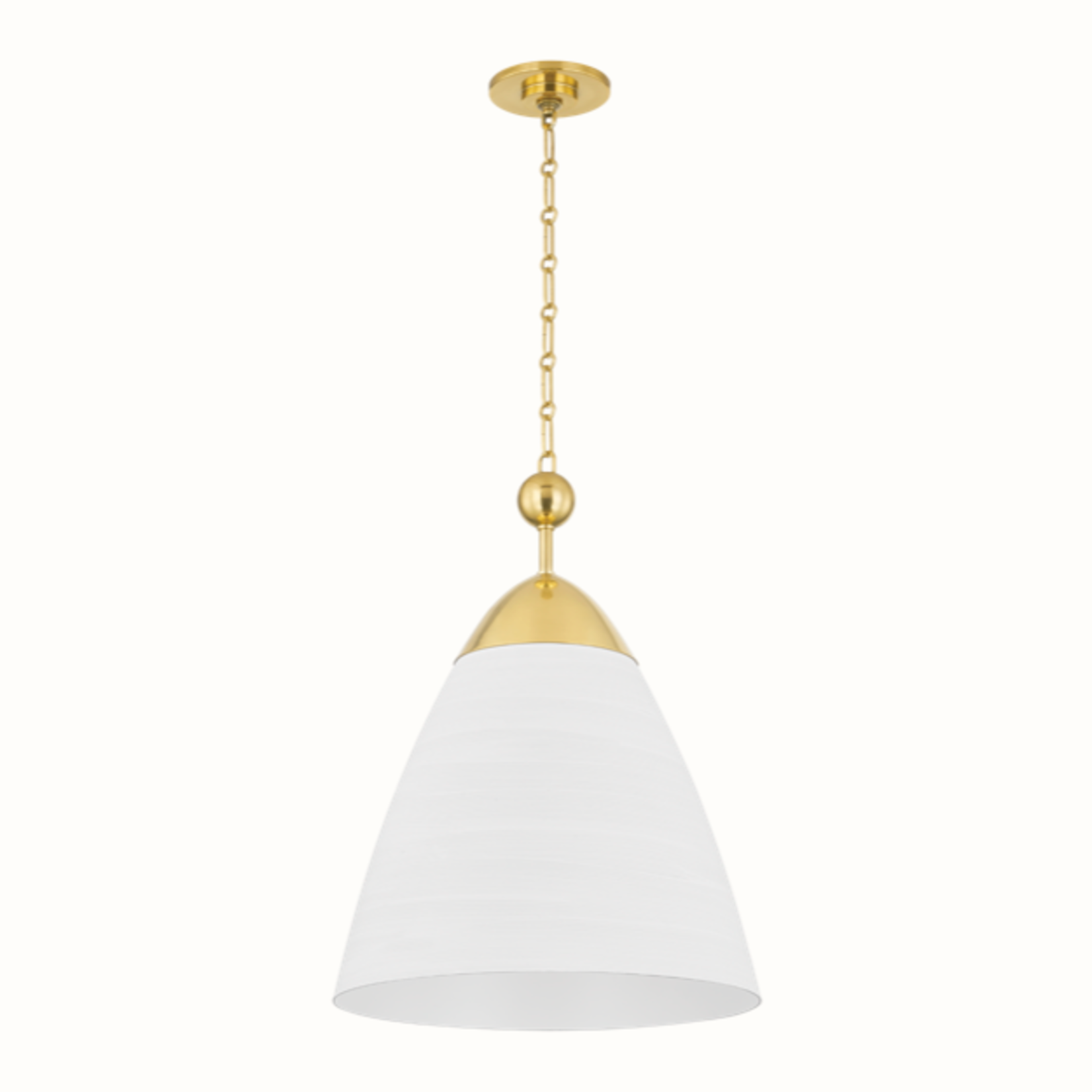 Outside The Box 26" Bronson White & Aged Brass Pendant