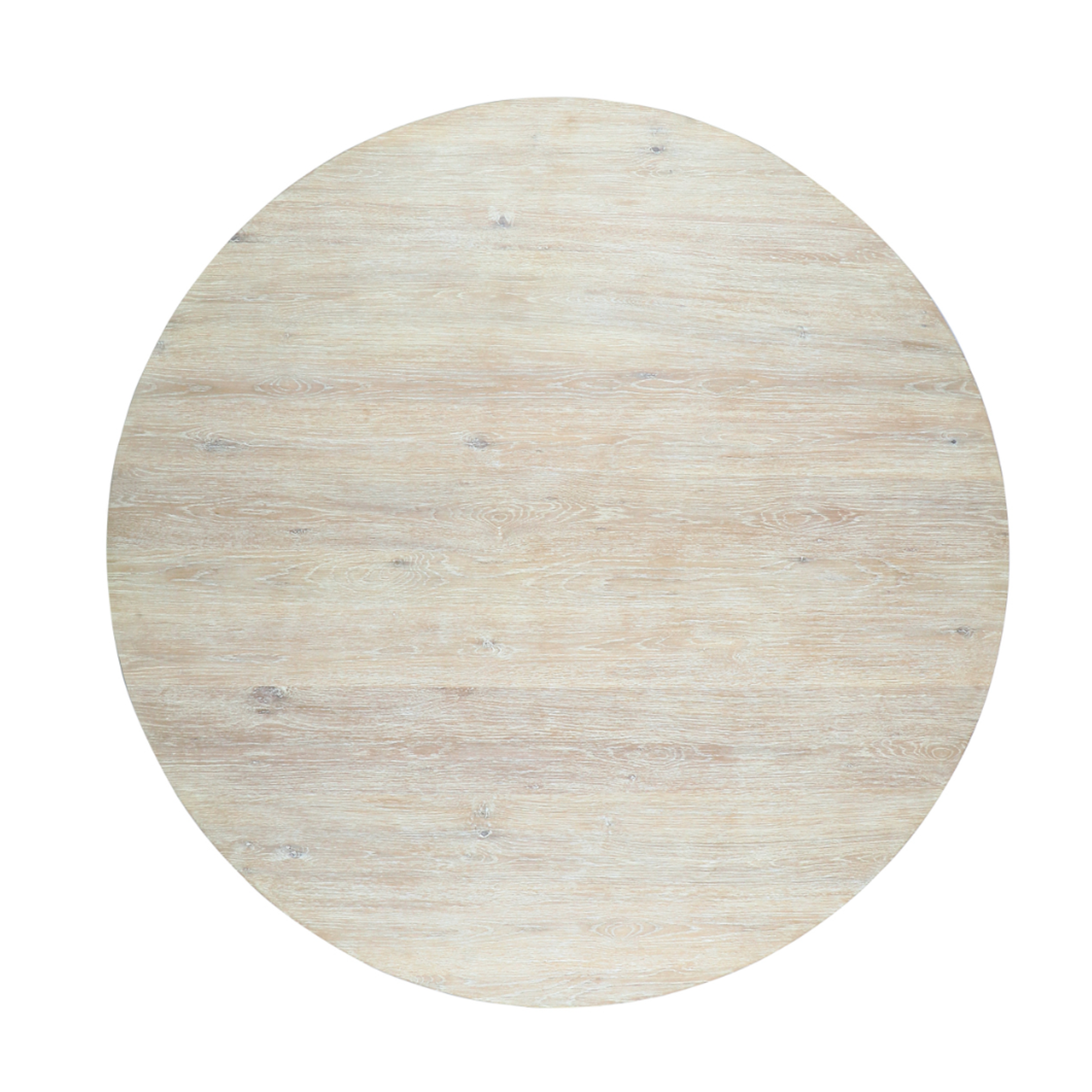 Outside The Box 70" Arbor Solid Oak White Washed Wood Round Dining Table