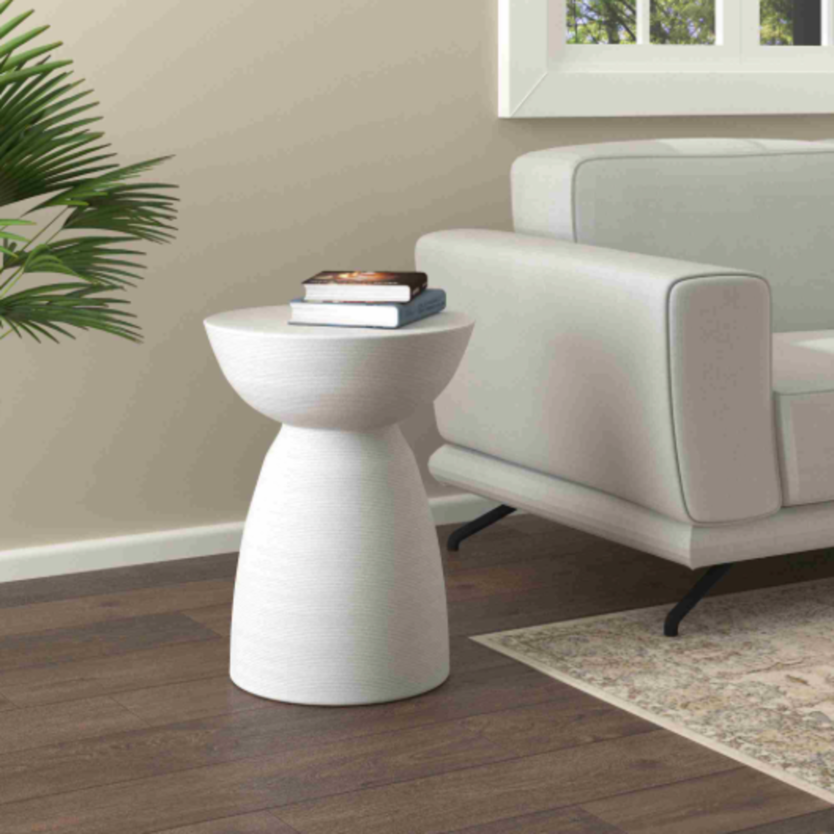 Outside The Box 22x17 White Mango Wood Hand Made Side Table