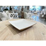 Outside The Box 20" White Enamel Mango Wood Square Trays