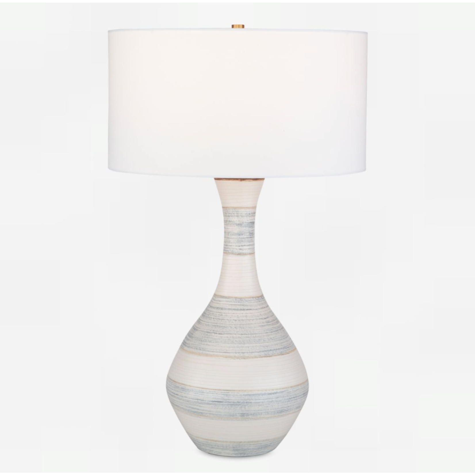 Outside The Box 33" Uttermost Potter Fluted Ivory / Blue Ceramic Table Lamp