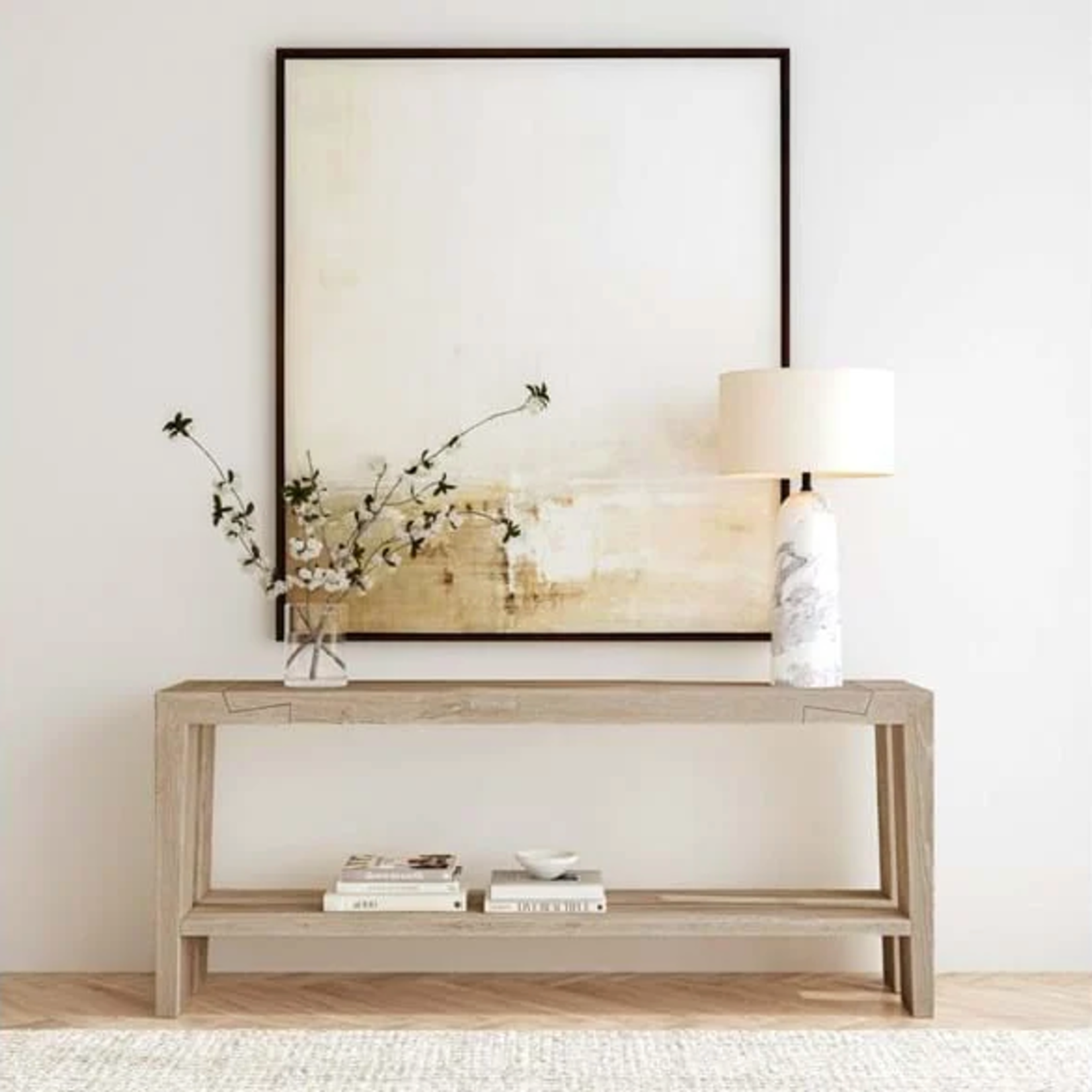 Outside The Box 72x16x30 Troy Reclaimed Oak White Wash Console Table