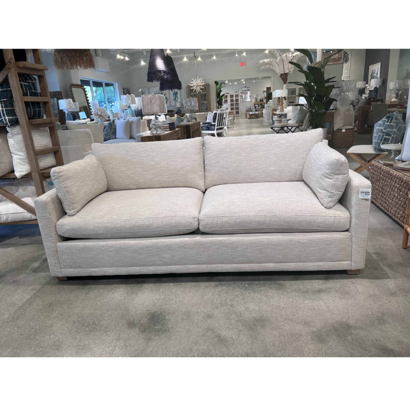Outside The Box 88" Sylvie Natural Kid / Wear Proof Eco + Performance Upholstered Cloud 2 Cushion Sofa SA114-19 (CC)