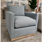 Outside The Box Allie Federal Blue Kid Proof Crypton Performance Fabric Upholstered Swivel Chair Washed Oak Base 102CR-52 (Z)