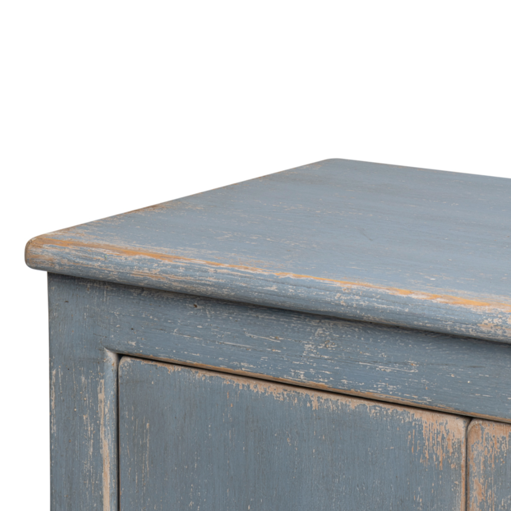 Outside The Box 122x19x38 Weathered Coastal Solid Reclaimed Pine 8 Door Sideboard In Blue