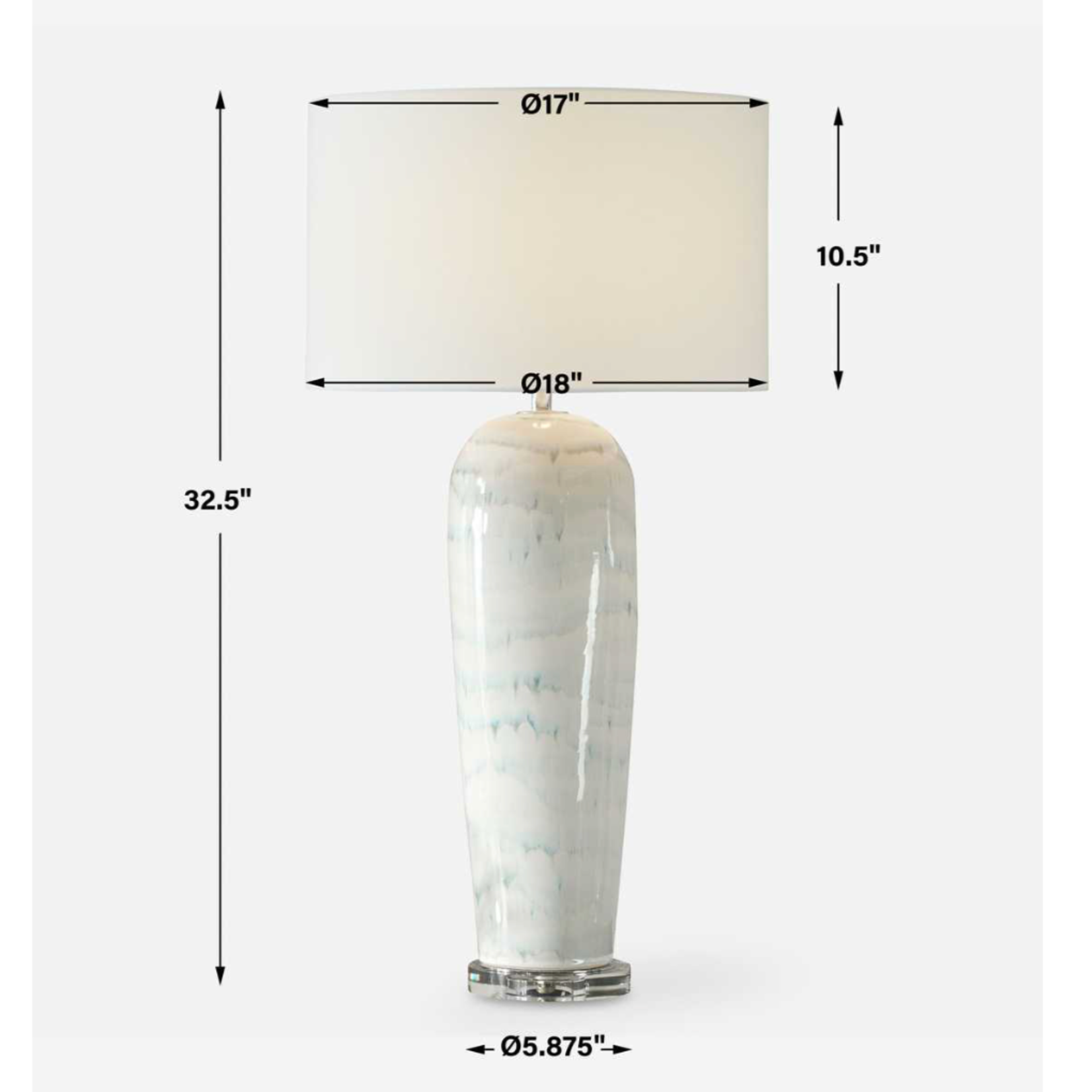 Outside The Box 33" Uttermost Arden Smoky Blue Ceramic Table Lamp