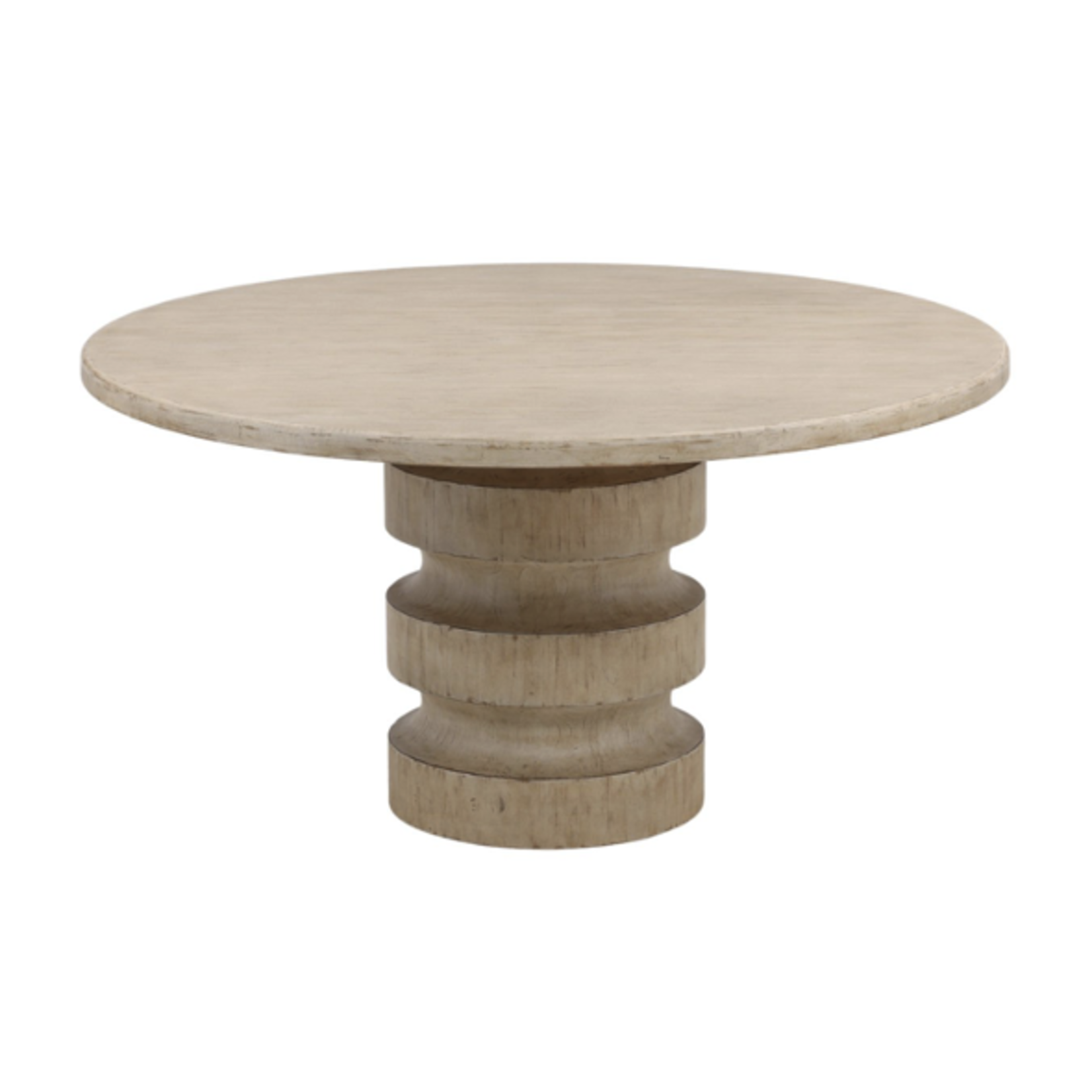 Outside The Box 58" Taryn Light Warm Wash Reclaimed Pine Wood Round Dining Table