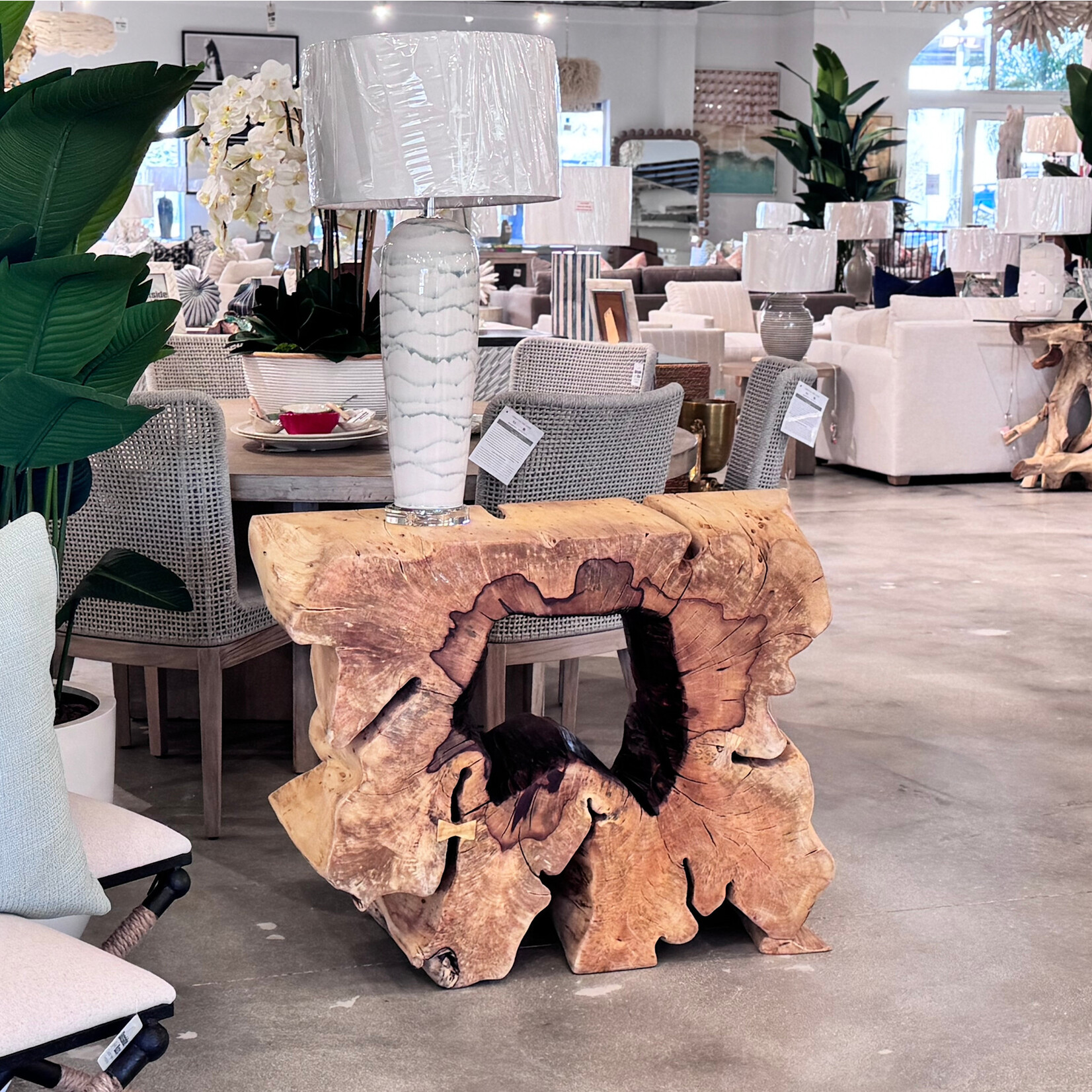 Outside The Box 35-39" Odette Solid Natural Tamarind Wood Console table