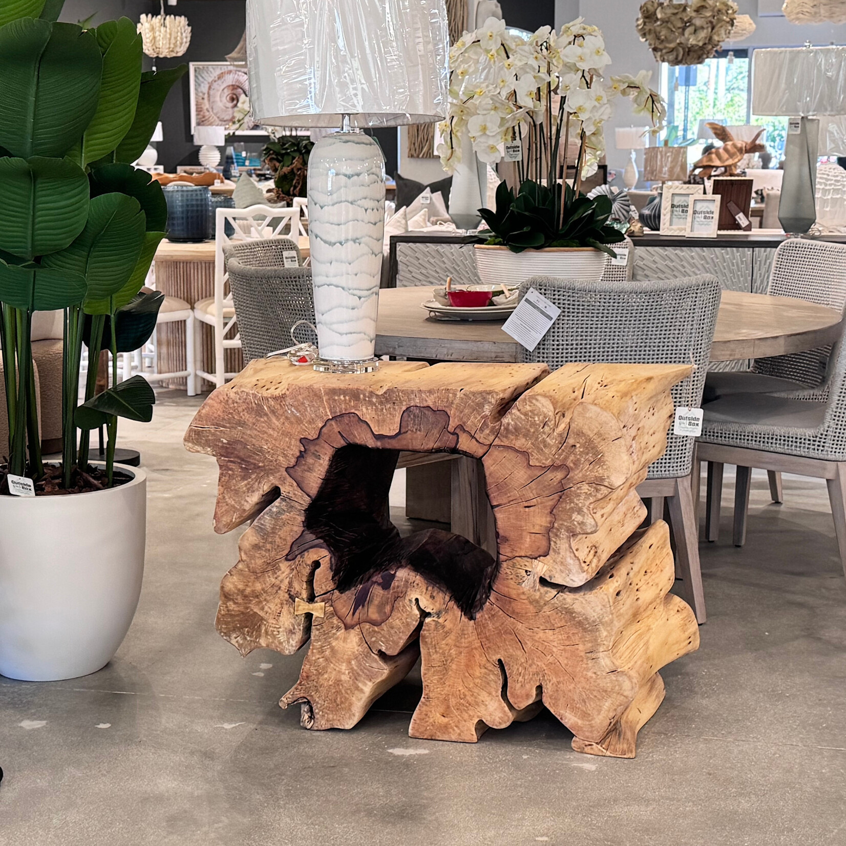 Outside The Box 35-39" Odette Solid Natural Tamarind Wood Console table