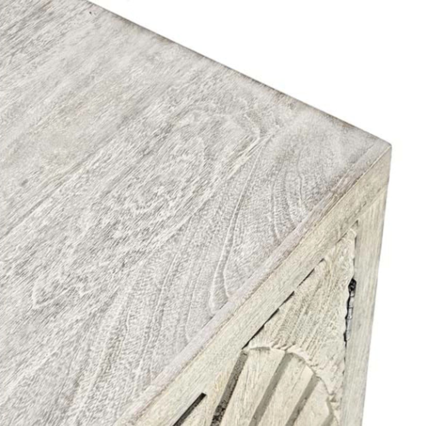 Outside The Box 84x18x36 Apollo Coastal White Mango Wood 4 Door Server / Cabinet