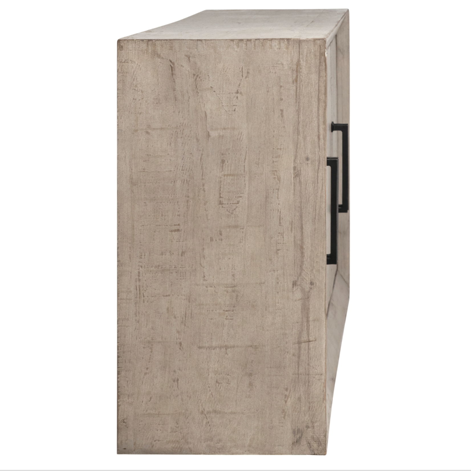 Outside The Box 84x18x36 Sonya Light Gray Wash Reclaimed Pine Wood  4 Door Sideboard